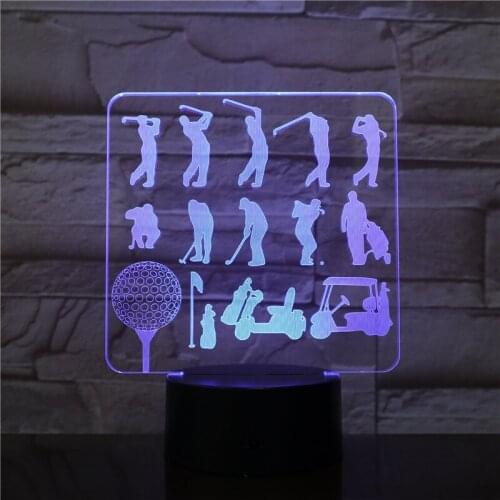 USB LED Lamp Golf Model 3D Night Lights 7 Colors Energy Bedroom Lights Novelty Holiday Gift LED Desk Lamp Dropshipping AW-2456