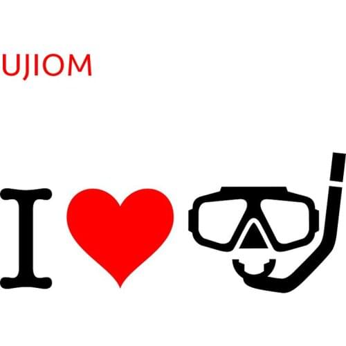 UJIOM I Love Scuba Diving Sticker Bathroom Wall Poster Room Decoration Wallstickers Removable Wallpaper Art Decals Home Decor