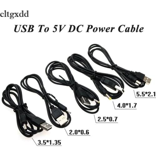 Cltgxdd USB Male to 5.5*2.1 4.0*1.7 3.5*1.35 2.5*0.7 2.0*0.6 mm DC Jack Power Connector Charger Cable AC plug Transfer charging