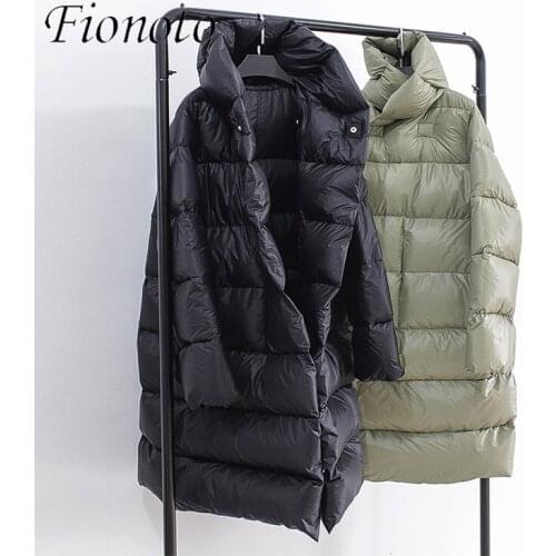 New Luxury -30℃ Cold Down Jacket Women Winter Hooded Fashion Long Down Coat Female Oversized Thick Warm Down Jacket Outerwear
