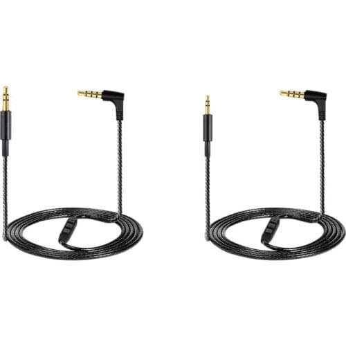 1.5m Braid 3.5mm to 2.5mm 3.5mm Jack Audio AUX Cable Cord With Mic Volume Control for Car Headphone Speaker Mobile Phone Tablet