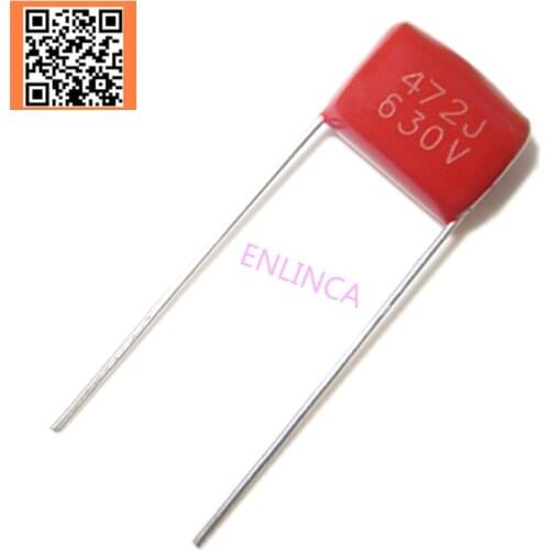 10pcs CBB 630V 4.7NF 472J 5% PITCH 10MM DIP CBB Polypropylene film capacitor