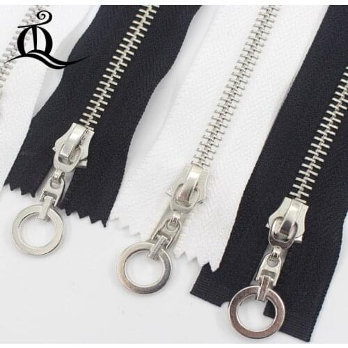 15cm-70cm 1pcs closed-End/closed silver copper Metal Zipper,Multi-color #5 Zippers For DIY Sewing white&black Available