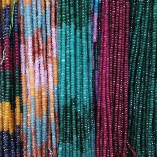 3*4mm Natural Stone Emeralds Rubies Sapphires Citrines Beaded For Jewelry Making Stone DIY Bracelet Necklace craft material gift