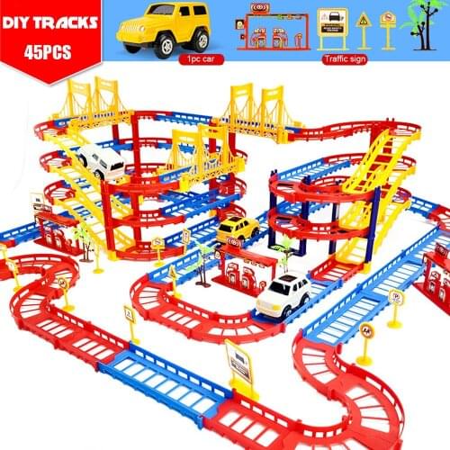 3D Assemble Track Car Racing Rail Tracks Set DIY Variety Electric Speed Car Educational Toys for Children