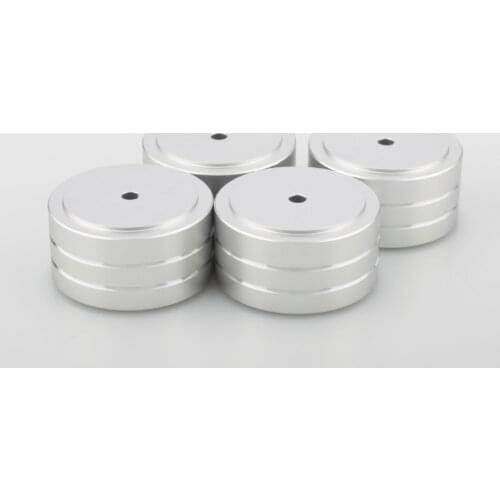 4pcs 40x20mm Aluminum HIFI AMP Speaker Isolation Stand Turntable DAC Feet Pad silver FT4020S