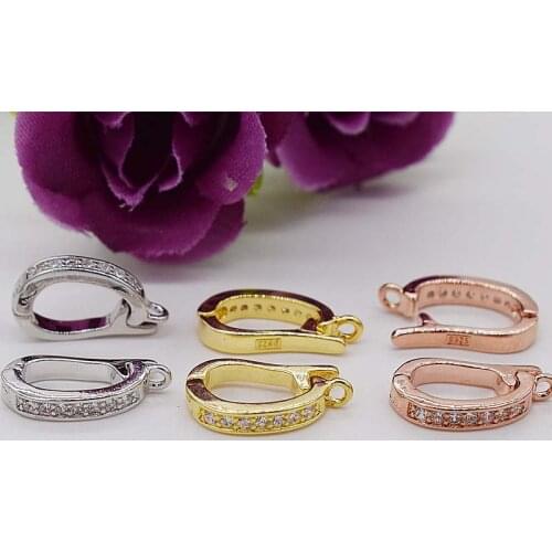 4pcs Rhinestone inlay Gold&silver Plated Clasps 1.5cm For DIY bracelet necklace Free shipping wholesale
