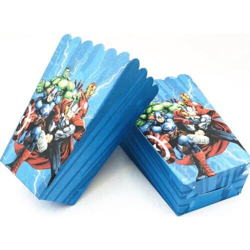 6pcs Popcorn Box/Cup Avengers Party Supplies Decoration Favors Kids Happy Birthday Party Supplies ChildFavor Baby Shower