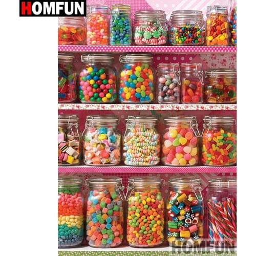 HOMFUN Full Square/Round Drill 5D DIY Diamond Painting "candy" Embroidery Cross Stitch 5D Home Decor A07727