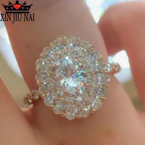 Deluxe group inlaid with high quality sparkling Rhinestone Pink Ring fashion girls love top jewelry parties and exquisite gifts