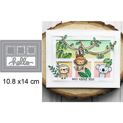 Hello Picture Window Cutting Dies Metal Stencil For Scrapbooking Album Photo Handmade Paper Cards Crafts New Die Cut