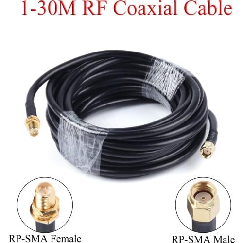 1-30M RG58/50-3 RF Coaxial Cable RP-SMA Female to Male Extension Wire For 4G LTE Cellular Amplifier Signal Booster Antenna