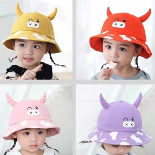 Cute Kids Baby Hat Cartoon Summer Children Girl Boy Sun Hat Cotton Bucket Cap Outdoor Toddler Panama Beach Cap Enfant