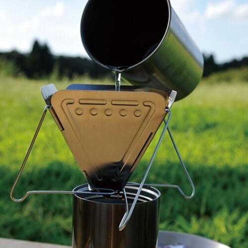 Reusable Coffee Drip Filter Cup Stainless Steel Holder Metal Mesh Camping Portable Folding Funnel Filter Cone Coffee Accessories