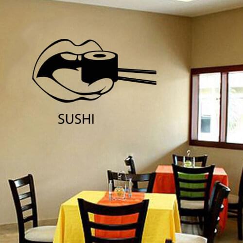 Wall Decal Sushi Food Japan Oriental Restaurant Vinyl Stickers Art Mural Home Decor Vinyl Silhouette Stencil K50