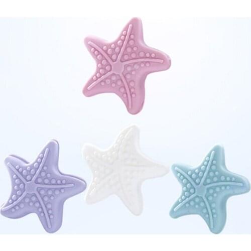 Starfish Wall Thickening Mute Door Stick Bumper Guard Stopper Rubber Fender Handle Door Lock Protective Pad Home Wall Stickers