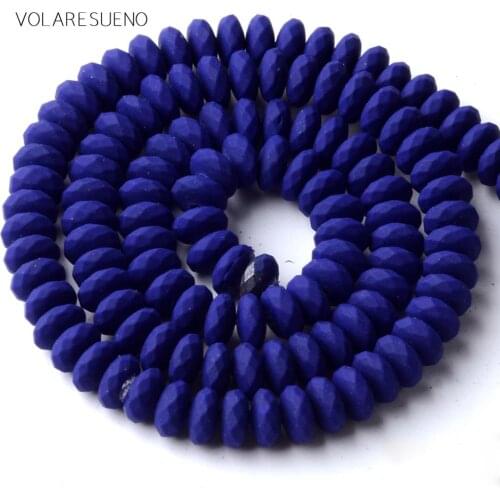 Natural Stone Dark Blue Hematite Stone Rubber Matte Rondelle Beads Space Loose Beads For Jewelry Making 6mm Diy Bracelet 15"