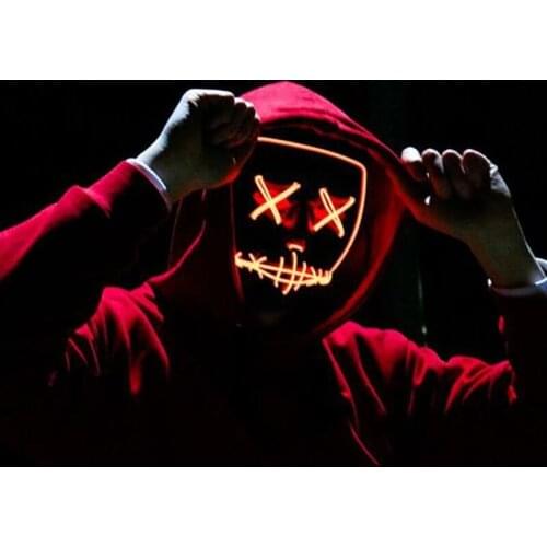 Halloween Neon Mask LED Mask Masque Masquerade Party Masks Light Glow In The Dark Funny Masks Cosplay Costume Supplies Mask