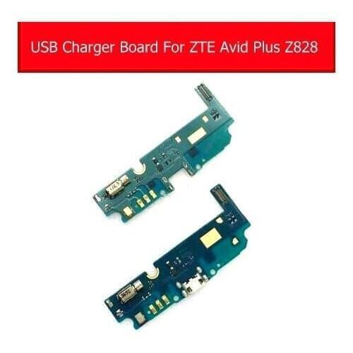 Genuine Microphone & Usb Charger Board For ZTE Avid Plus Z828 USB Jack Port Flex Cable With Vibrator replacement repair parts