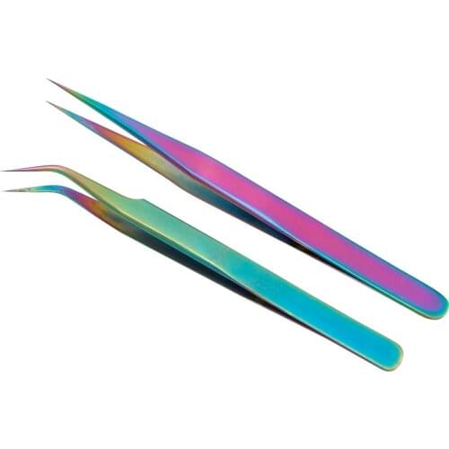1pc Rainbow Color Tweezer Jewelry Making Tool Kits Stainless Steel Nail Art Tool Accessories DIY Jewelry Making