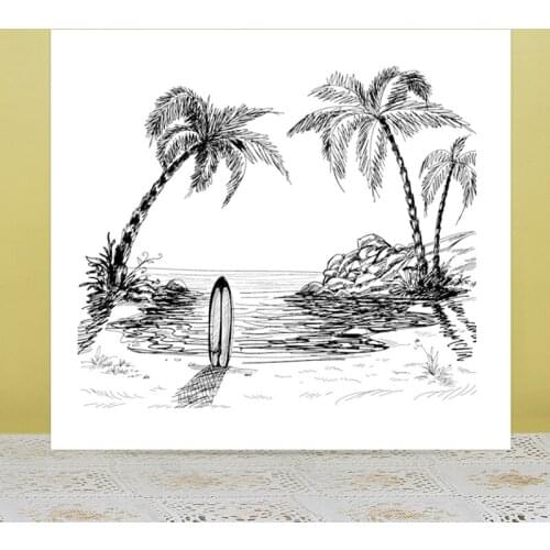 ZhuoAng Beach silicone stamp / stamp DIY scrapbook / album decoration transparent seal / seamless seal