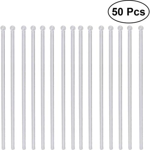 50Pcs Transparent Cocktail Drink Bar Muddler Round Head Plastic Stirring Mixing sticks Ladle Stirrer Swizzle Stick