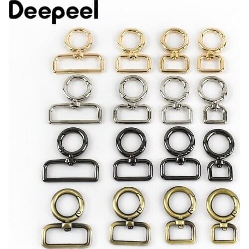 5/10pcs Square O Rings Metal Buckles for Bag Strap Snap Clip Trigger Spring Ring Dog Collar Keychain Connector DIY Accessories