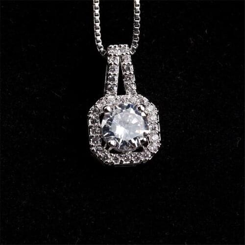 RONGQING 6pcs/lot Simple Elegant Geometric Zircon Necklace Cubic Wedding Necklace for Statement Jewelry Gifts