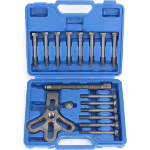 17pcs Bearing Puller Harmonic Balancer Steering Wheel Removal Set Car Tool Crankshaft Gear Bearing Pullery Repair Kit with box