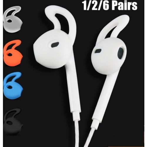 Silicone Cover for Airpods 1/2/6 Pairs In-ear Anti-slip Earpods Eartip Cap Protective Sleeve with Hook Earphone Accessories