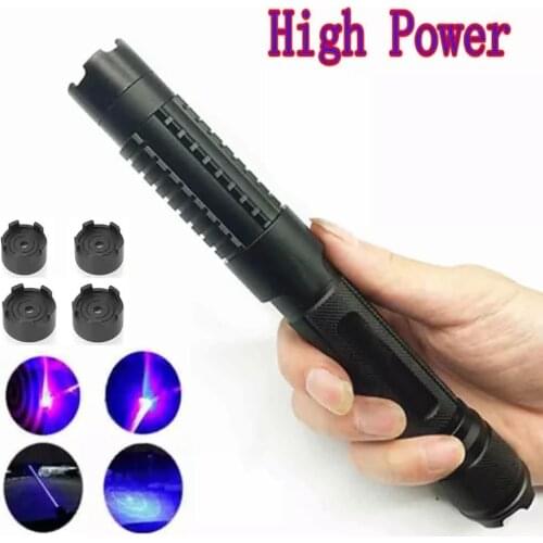 Blue Laser Torch 450nm 50000m Focusable High Powerful Laser Pointer pen Flashlight burn match candle lit cigarette
