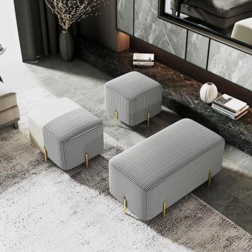 Houndstooth Shoe Stool Nordic Living Room Sofa Stool Footstool Light Luxury Foot Shoe Stool at the Doorway
