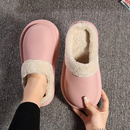 2020 Women Indoor Slippers Warm Plush Lovers Home Slipper Anti Slip Autumn Winter Shoes Woman House Floor Soft Slient Slides