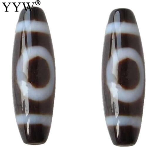 Tibetan Jewelry Natural Tibetan Agates Dzi Beads Oval Sun and Moon & Two Tone Grade Aaa 13x39mm Beads for Jewelry Making DIY