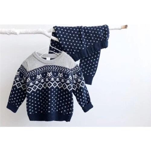 Tonytaobaby Winter New Boys and Girls' Pullover Suit Home Clothes Sweater Suit Toddler Boy Clothes