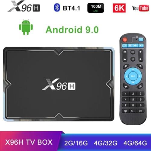 Smart Home Android TV BOX Android 9.0 6K HD X96H Bluetooth 4.1 Dual WiFi 2G/4G DDR3 16G/32G/64G ROM Smart Box Set Top Box