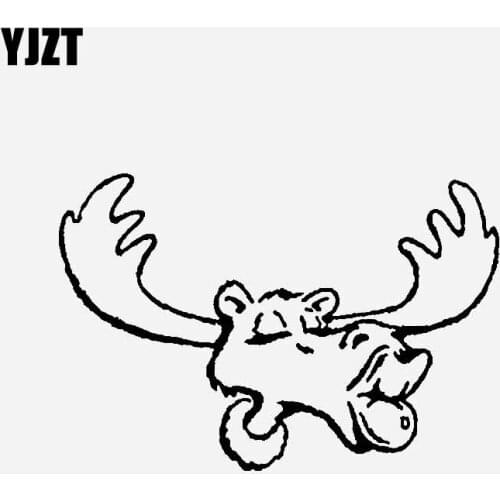 YJZT 17.6CM*11.8CM Creative Funny Christmas Elk Car Sticker Vinyl Decal Black/Silver C23-0104