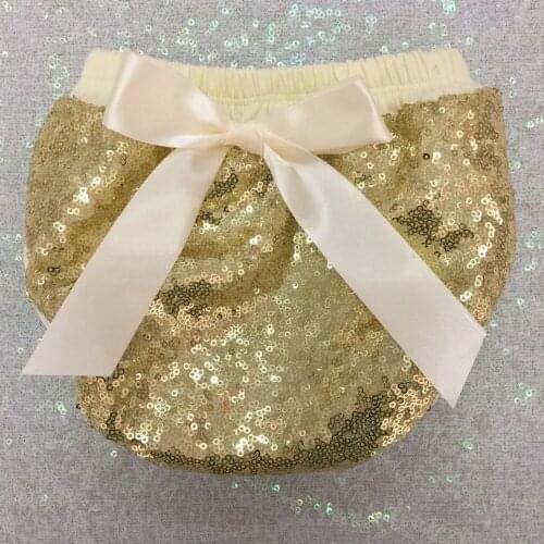 Gold sequin bloomers Girls Summer Pageant Sparkly diaper cover for baby toddler first birthday party cake smash,photo prop