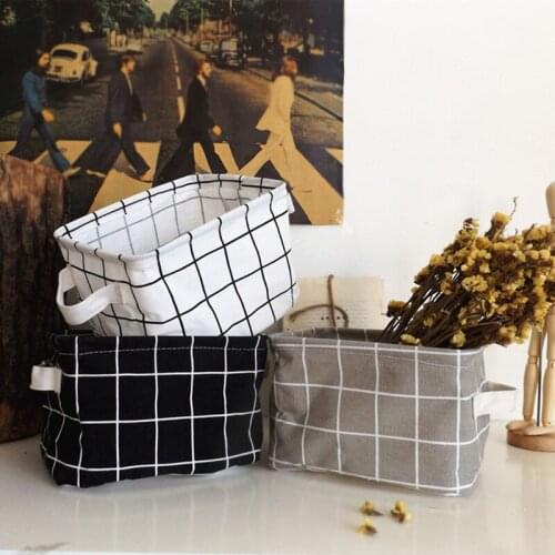 1PC Folding Storage Basket Desk Toys Makeup Organizer Box for Underwear Clothes Towel Laundry Basket Tools Bin With Handle