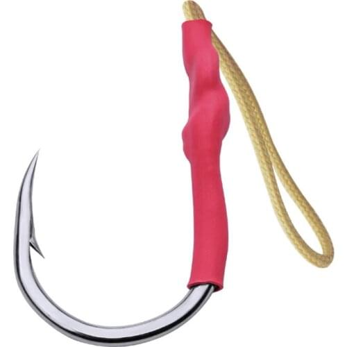 10Pcs Stainless Steel Jig Hook 1/0-13/0 Assist Hook Bait Fishing Hooks With PE Line Jig Big Fishing Hook Saltwater Fish Hooks