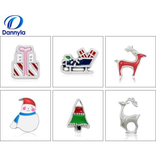 10pcs/lot Wholesale Mini Christmas Mix Style Floating Charms Fit Glass Floating Locket