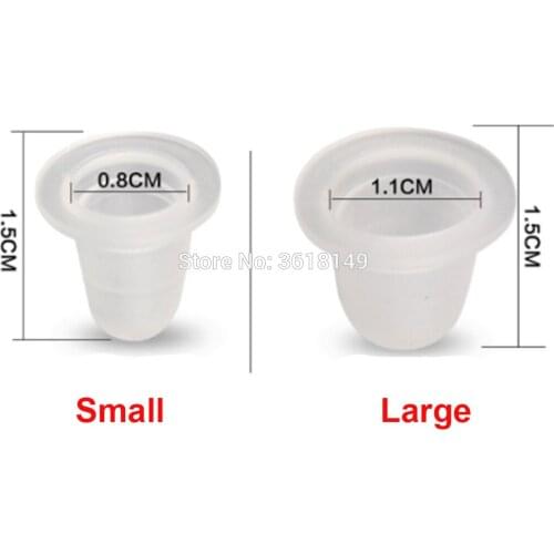 1000pcs Disposable U-shape Tattoo Ink Cup Cap Silicone Pigment Holder Container Small Large Soft Permanent Tattoo Accessory