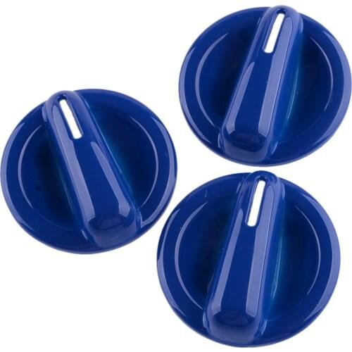 3Pcs Car ABS Blue Air Conditioning AC Switch Knob Covers Trims Fit For Jeep Wrangler JK 2007 2008 2009 2010