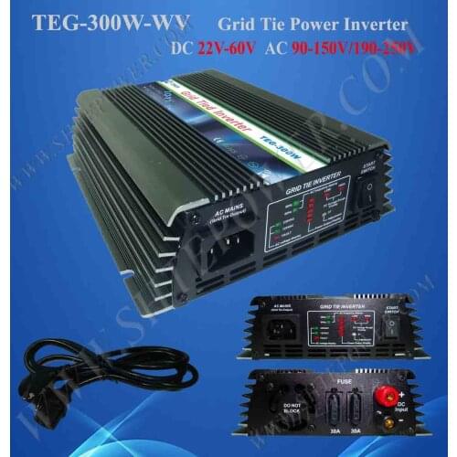 300W 22V-60VDC to 220VAC Grid Tie Inverter, On Grid Solar Power System Inverter