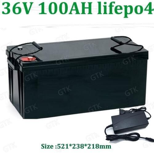 4pcs 36V 100AH lifepo4 lithium battery deep cycle for 3500w 2000w electric tricycle vehicle bike scooter boat solor +10A Charger