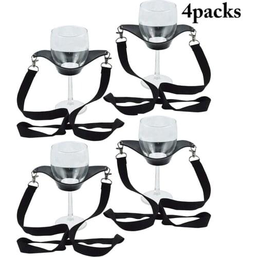 4pcs Portable Wine Glass Lanyard Hand Free Wine Glass Holder Straps Necklace Drink Holder Party Birthday Mother Gift