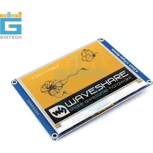 400x300, 4.2inch E-Ink display module for Raspberry, yellow/black/white three-color SPI interface 4.2inch e-Paper Module (C)