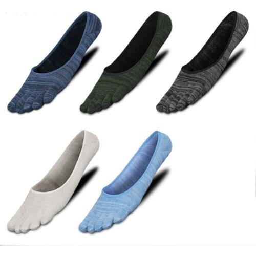 5Pair/lot New Casual Mens Toe Socks Male Solid Cotton Five Finger Socks Men Short Invisible Ship Sock Breathable Ankle Socks