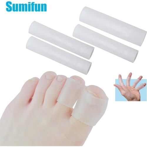 6pcs 5*1.4cm Silicone Gel Tube Finger Toe Protectors Thumb Separator Foot Corn Blisters Callus Pain Relief Guard Feet Care D1320