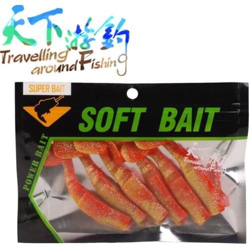 6Pcs T-tail Soft Bait 75mm/6.9g Fishing Lure Carp Isca Artificial Para Pesca Silicone Baits Fishing Tackle Esfishing Wobblers